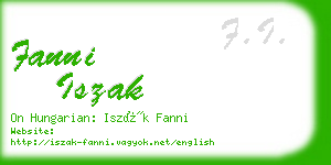 fanni iszak business card